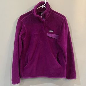 Patagonia Re-Tool Snap-T Fleece Pullover Marsupial Pocket Magenta/Purple SIZE: M